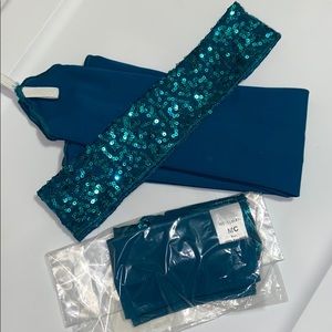 2 Sets of Teal Point Gloves and Headbands